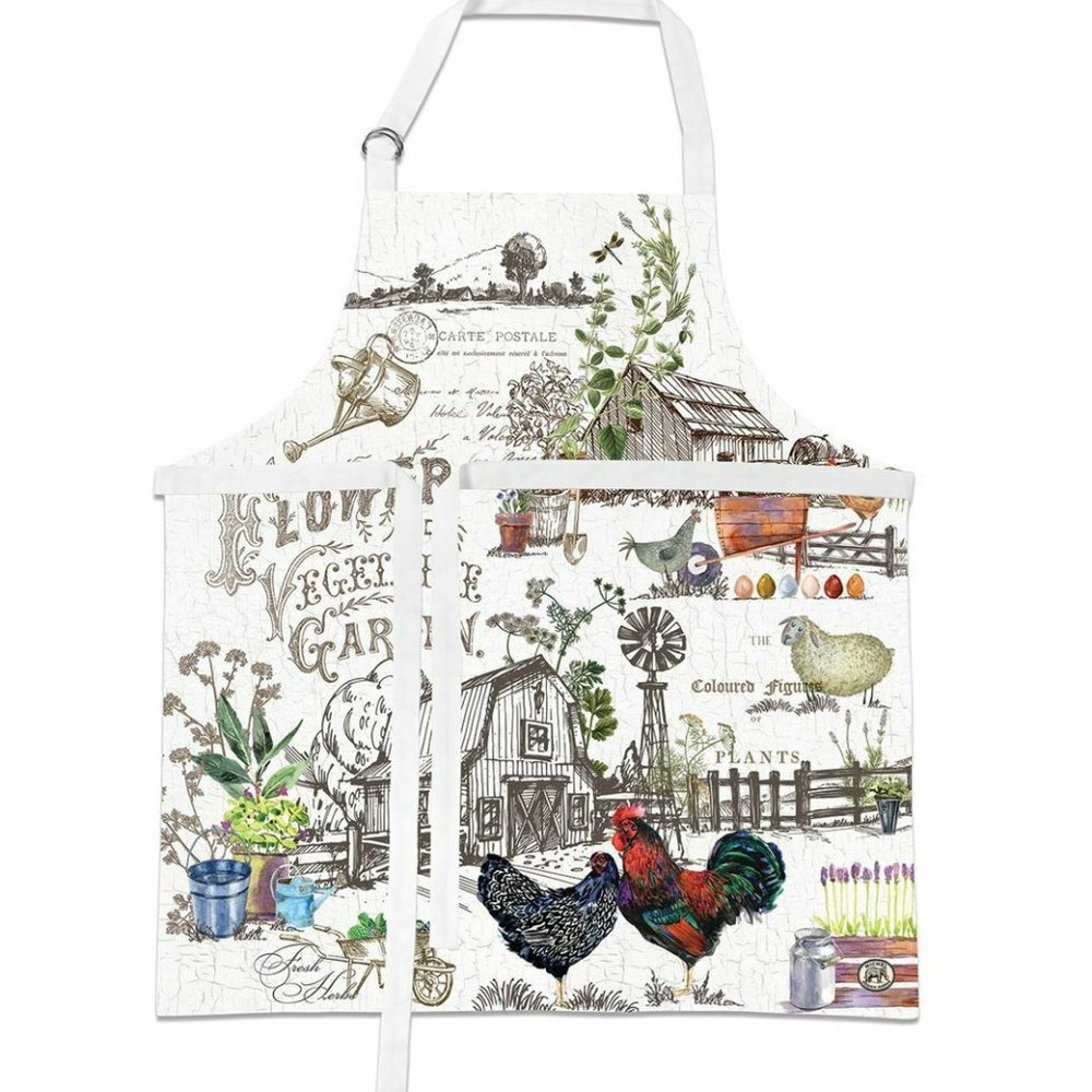 Michel Design Works Cotton Apron Country Life NWT